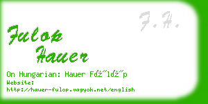fulop hauer business card